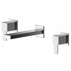 Nuie Sanford Chrome 3TH Wall Mounted Basin Mixer - SAN317
