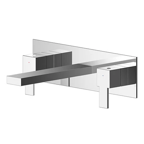 Nuie Sanford Chrome 3TH Wall Mounted Basin Mixer - SAN350 3 Nuie Sanford Chrome 3TH Wall Mounted Basin Mixer - SAN350