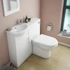 Nuie Sienna W920 X D200mm High Gloss White Vanity Unit Cloakroom Suite + D-shaped Pan -Nuie Sales Store SIE001 VTY prod