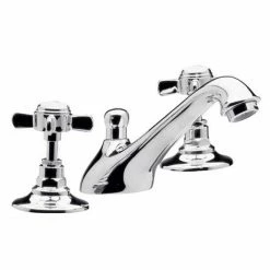 Nuie Traditional 3 Tap Hole Basin Mixer - Chrome - IJ327