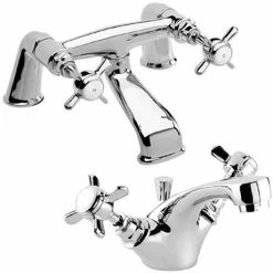 Nuie Traditional Bath Filler & Mono Basin Mixer - Chrome