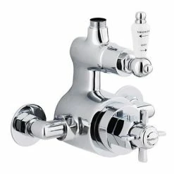Nuie Traditional Twin Exposed Thermostatic Shower Valve - Chrome - AG302