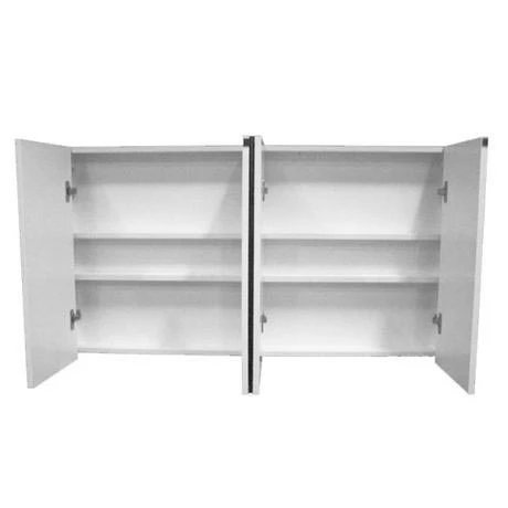 Nuie 1200 Gloss White Minimalist 4-Door Mirror Cabinet 4 Nuie 1200 Gloss White Minimalist 4-Door Mirror Cabinet - Image 2