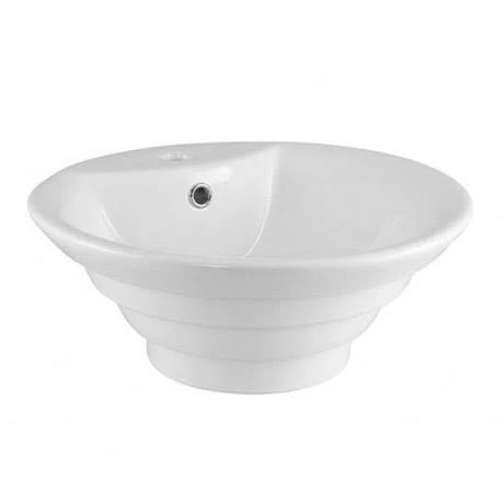 Nuie Round Tiered 460mm Ceramic Counter Top Basin - NBV006 4 Nuie Round Tiered 460mm Ceramic Counter Top Basin - NBV006 - Image 2