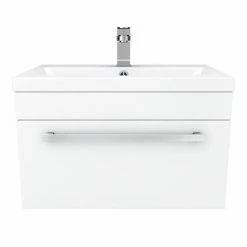 Nuie 600 X 400mm Wall Mounted Mid Edge Basin & Cabinet - Gloss White - VTWE600 -Nuie Sales Store VTWE600 D4 460