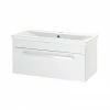 Nuie - 800 X 400mm Wall Mounted Mid Edge Basin & Cabinet - Gloss White - VTWE800 -Nuie Sales Store VTWE800 P