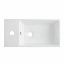 Nuie Cubix High Gloss White Vanity Unit Inc Ceramic Basin W480 X D230mm - VTY058 -Nuie Sales Store VTY058 d5 460