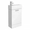 Nuie Cubix High Gloss White Vanity Unit Inc Ceramic Basin W480 X D230mm - VTY058 -Nuie Sales Store VTY058 prod1