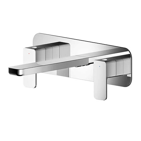 Nuie Windon Chrome 3TH Wall Mounted Basin Mixer - WIN350 3 Nuie Windon Chrome 3TH Wall Mounted Basin Mixer - WIN350