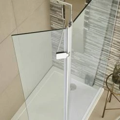 Nuie Wetroom Screen + Square Support Arm (Various Sizes) -Nuie Sales Store WRSC nd3 460