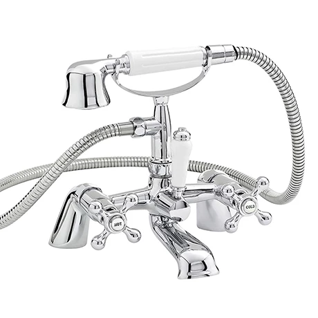 Nuie Viscount Range Bath Shower Mixer With Small Handset - Chrome - X384 3 Nuie Viscount Range Bath Shower Mixer With Small Handset - Chrome - X384