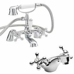 Nuie Viscount Range Mono Basin & Bath Shower Mixer - Chrome